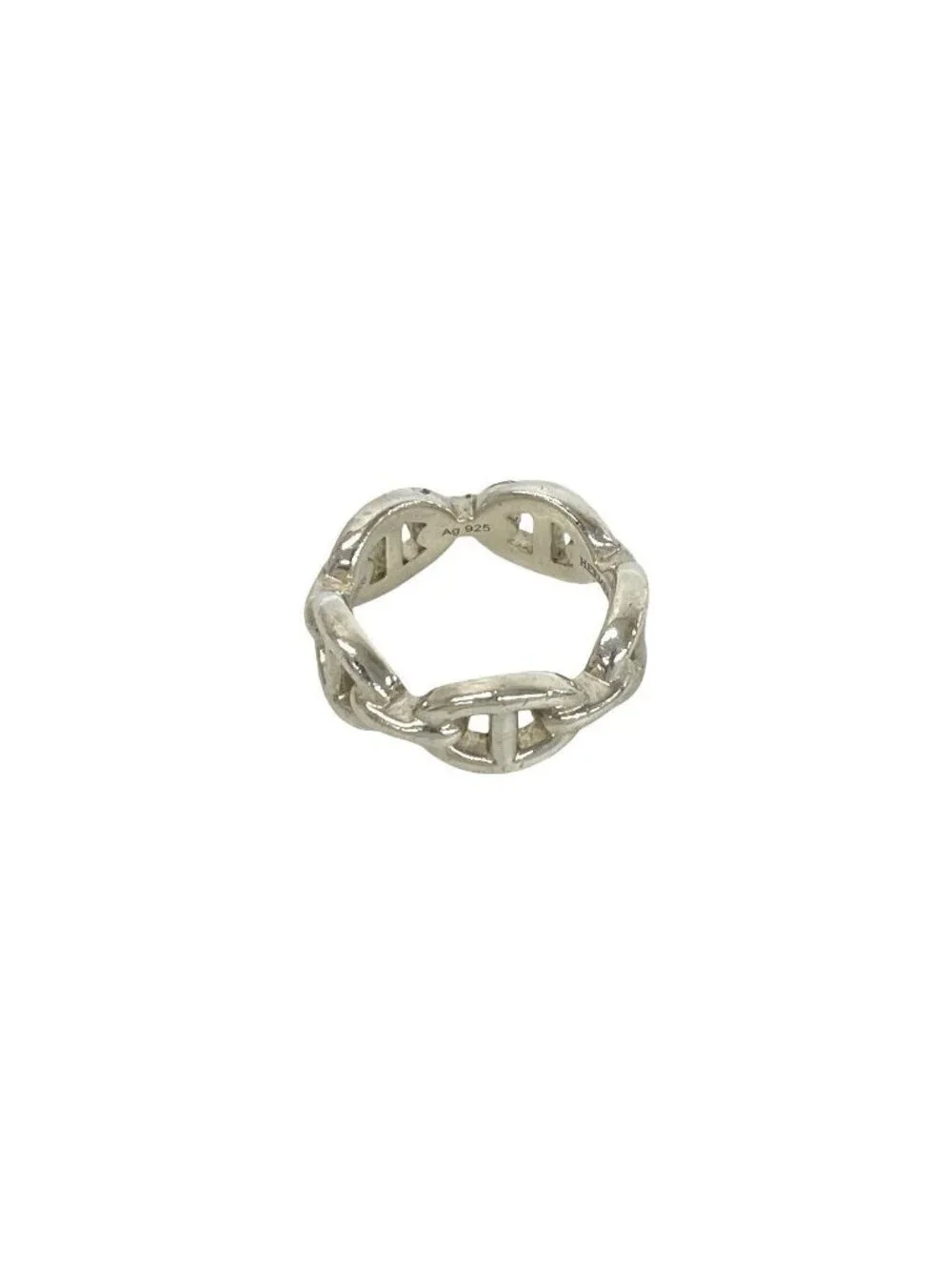 Hermes Vintage Chaine D'ancre PM Ring 925 Sterling Silver